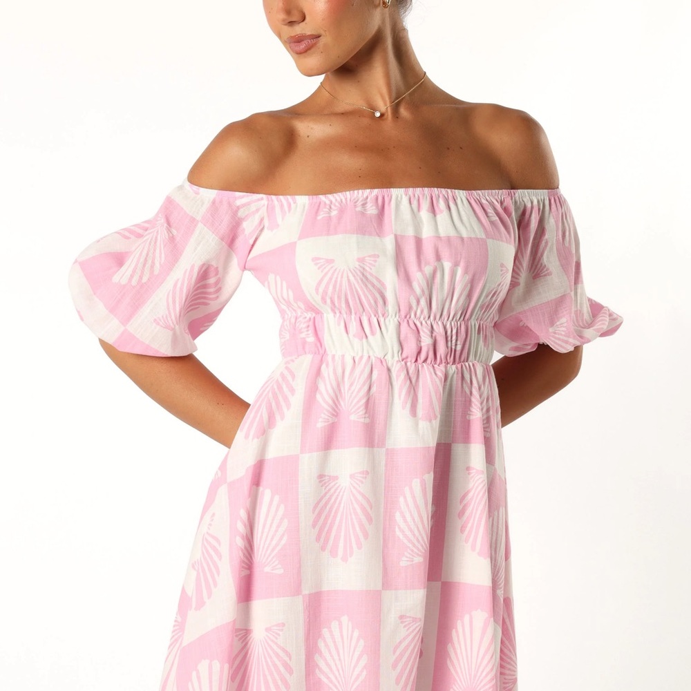 Petal & Pup Pink and White Smocked Puff Sleeve Sundress